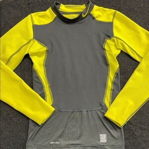Nike Hyperwarm Dri-Fit Top - Gray and Yellow